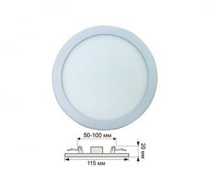 Ecola 8W 4200К Светильник точечный круглый (отверстие 50-100мм) 115*20 мм