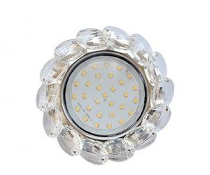 Ecola GX53 H4 Glass круглый с бол хрусталиками прозр/Хром 56х125