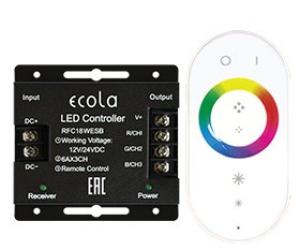 Ecola LED strip RGB RF controller 18A 216W 12V (432W 24V) с коль-ым сем белым радиопультом RFC18WESB