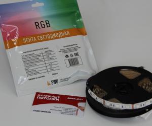 Лента SWG 5050/60 (RGB, 1m/60LED/14.4W, IP20) (5м)